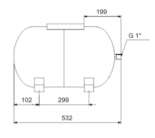 Grundfos GT-H-60 H PN10 Хидрофорен разширителен съд 60 л, хоризонтален