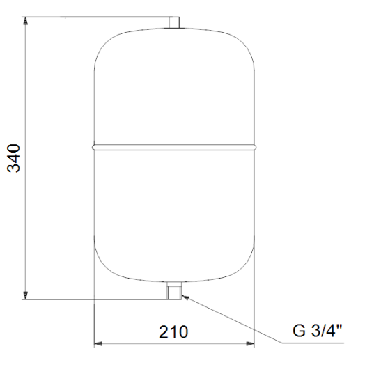 Grundfos GT-H-8 V PN10 3/4" Разширителен съд 8 л, универсален